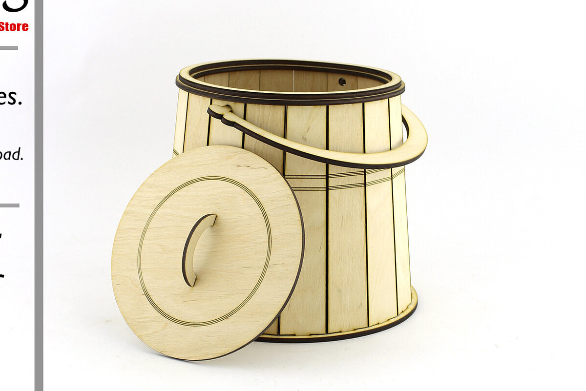 Intra απο ξύλο plywood 3mm-4mm πάχος – Ξύλινο καλάθι. Αρχείο κοπής με λέιζερ. Δίασταση  20x20 cm INTRAFABR-88360026