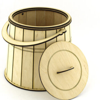 Intra απο ξύλο plywood 3mm-4mm πάχος – Ξύλινο καλάθι. Αρχείο κοπής με λέιζερ. Δίασταση  20x20 cm INTRAFABR-88360026 - Image 2