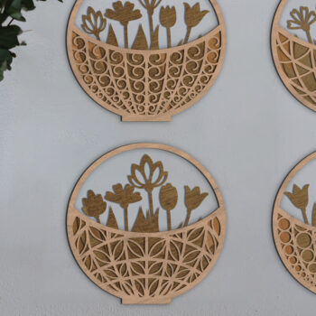 Intra απο ξύλο plywood 3mm-4mm πάχος – Δώρο ξύλινο καλάθι με λουλούδια Δίασταση  20x20 cm INTRAFABR-69225089 - Image 5