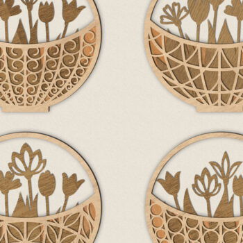 Intra απο ξύλο plywood 3mm-4mm πάχος – Δώρο ξύλινο καλάθι με λουλούδια Δίασταση  20x20 cm INTRAFABR-69225089 - Image 8