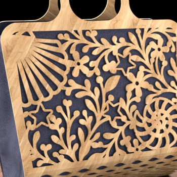 Intra απο ξύλο plywood 3mm-4mm πάχος – Ξύλινη τσάντα παραλίας Δίασταση  20x20 cm INTRAFABR-123634505 - Image 4