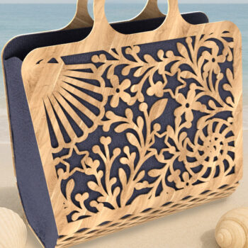 Intra απο ξύλο plywood 3mm-4mm πάχος – Ξύλινη τσάντα παραλίας Δίασταση  20x20 cm INTRAFABR-123634505 - Image 8