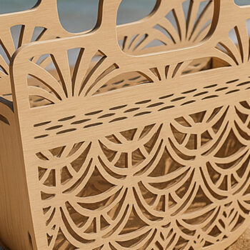 Intra απο ξύλο plywood 3mm-4mm πάχος – Ξύλινη τσάντα τσάντας παραλίας Δίασταση  20x20 cm INTRAFABR-123763353 - Image 1