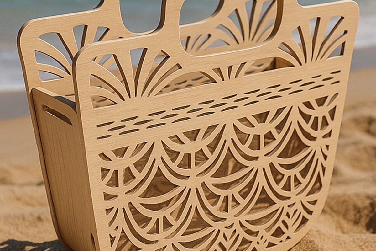 Intra απο ξύλο plywood 3mm-4mm πάχος – Ξύλινη τσάντα τσάντας παραλίας Δίασταση  20x20 cm INTRAFABR-123763353