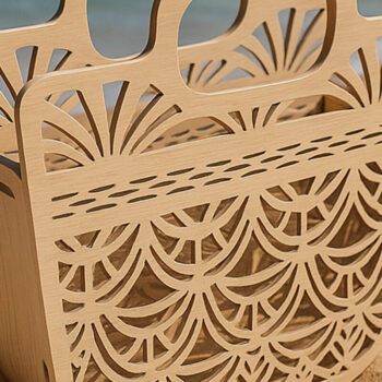 Intra απο ξύλο plywood 3mm-4mm πάχος – Ξύλινη τσάντα τσάντας παραλίας Δίασταση  20x20 cm INTRAFABR-123763353 - Image 6