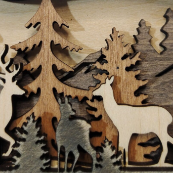 Intra απο ξύλο plywood 3mm-4mm πάχος – Ξύλινο χριστουγεννιάτικο στολίδιο αρκούδας Δίασταση  20x20 cm INTRAFABR-51136934 - Image 3