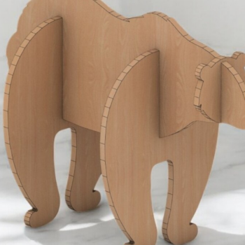 Intra απο ξύλο plywood 3mm-4mm πάχος – Ξύλινη αρκούδα - Αρχείο, Κοπή λέιζερ 089 Δίασταση  20x20 cm INTRAFABR-117800106 - Image 2