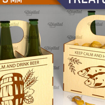 Intra απο ξύλο plywood 3mm-4mm πάχος – Ξύλινη θήκη μπύρας και λιχουδιών Δίασταση  20x20 cm INTRAFABR-95778582 - Image 1