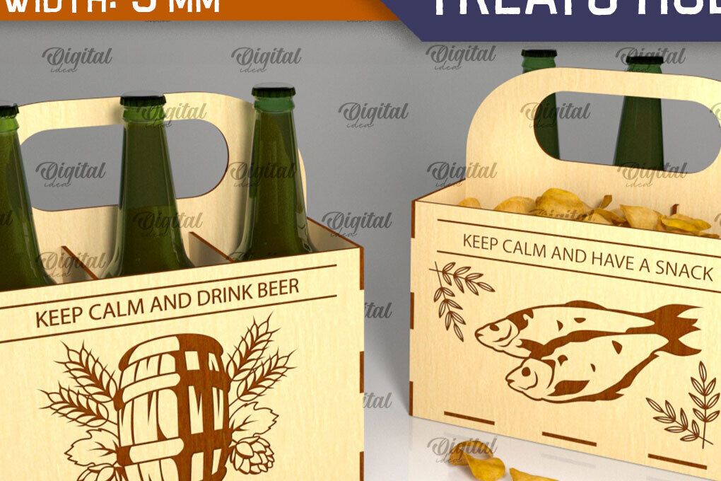 Intra απο ξύλο plywood 3mm-4mm πάχος – Ξύλινη θήκη μπύρας και λιχουδιών Δίασταση  20x20 cm INTRAFABR-95778582