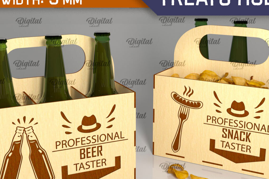 Intra απο ξύλο plywood 3mm-4mm πάχος – Ξύλινη θήκη μπύρας και λιχουδιών Δίασταση  20x20 cm INTRAFABR-95777593