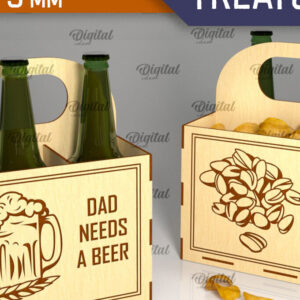 Intra απο ξύλο plywood 3mm-4mm πάχος – Ξύλινη θήκη μπύρας και λιχουδιών Δίασταση  20x20 cm INTRAFABR-95777888