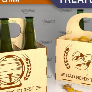 Intra απο ξύλο plywood 3mm-4mm πάχος – Ξύλινη θήκη μπύρας και λιχουδιών Δίασταση  20x20 cm INTRAFABR-95777984 - Image 1