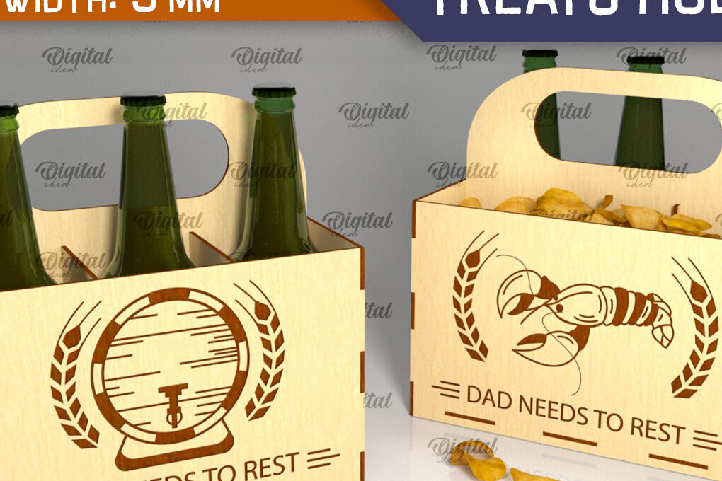 Intra απο ξύλο plywood 3mm-4mm πάχος – Ξύλινη θήκη μπύρας και λιχουδιών Δίασταση  20x20 cm INTRAFABR-95777984