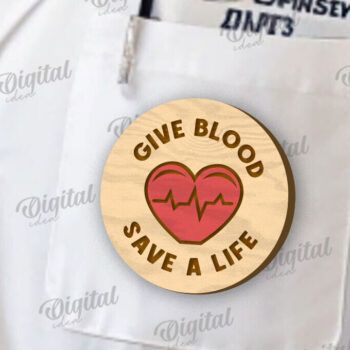 Intra απο ξύλο plywood 3mm-4mm πάχος – Ξύλινο Σήμα Αιμοδότη Δίασταση  20x20 cm INTRAFABR-111427330 - Image 1