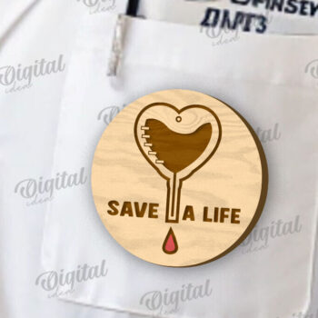 Intra απο ξύλο plywood 3mm-4mm πάχος – Ξύλινο Σήμα Αιμοδότη Δίασταση  20x20 cm INTRAFABR-111427245 - Image 1