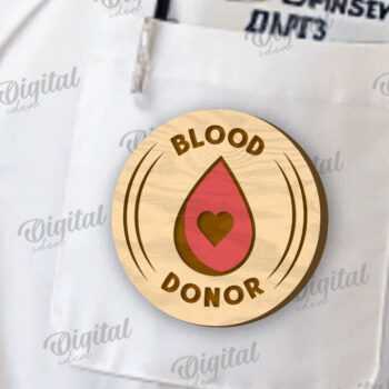 Intra απο ξύλο plywood 3mm-4mm πάχος – Ξύλινο Σήμα Αιμοδότη Δίασταση  20x20 cm INTRAFABR-111426824 - Image 1