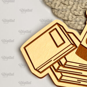 Intra απο ξύλο plywood 3mm-4mm πάχος – κοπής με λέιζερ μπρελόκ ξύλινο βιβλίο Δίασταση 5x5 cm INTRAFABR-100056788