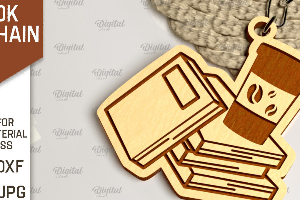 Intra απο ξύλο plywood 3mm-4mm πάχος –  κοπής με λέιζερ μπρελόκ ξύλινο βιβλίο Δίασταση  5x5 cm INTRAFABR-100056788