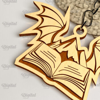 Intra απο ξύλο plywood 3mm-4mm πάχος –  κοπής με λέιζερ μπρελόκ ξύλινο βιβλίο Δίασταση  5x5 cm INTRAFABR-100055715 - Image 1