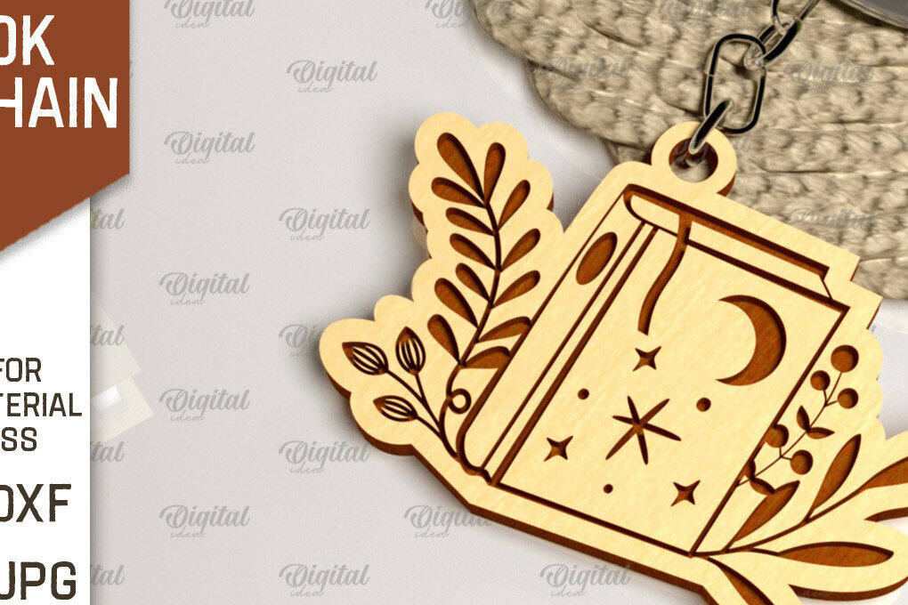 Intra απο ξύλο plywood 3mm-4mm πάχος –  κοπής με λέιζερ μπρελόκ ξύλινο βιβλίο Δίασταση  5x5 cm INTRAFABR-100056646