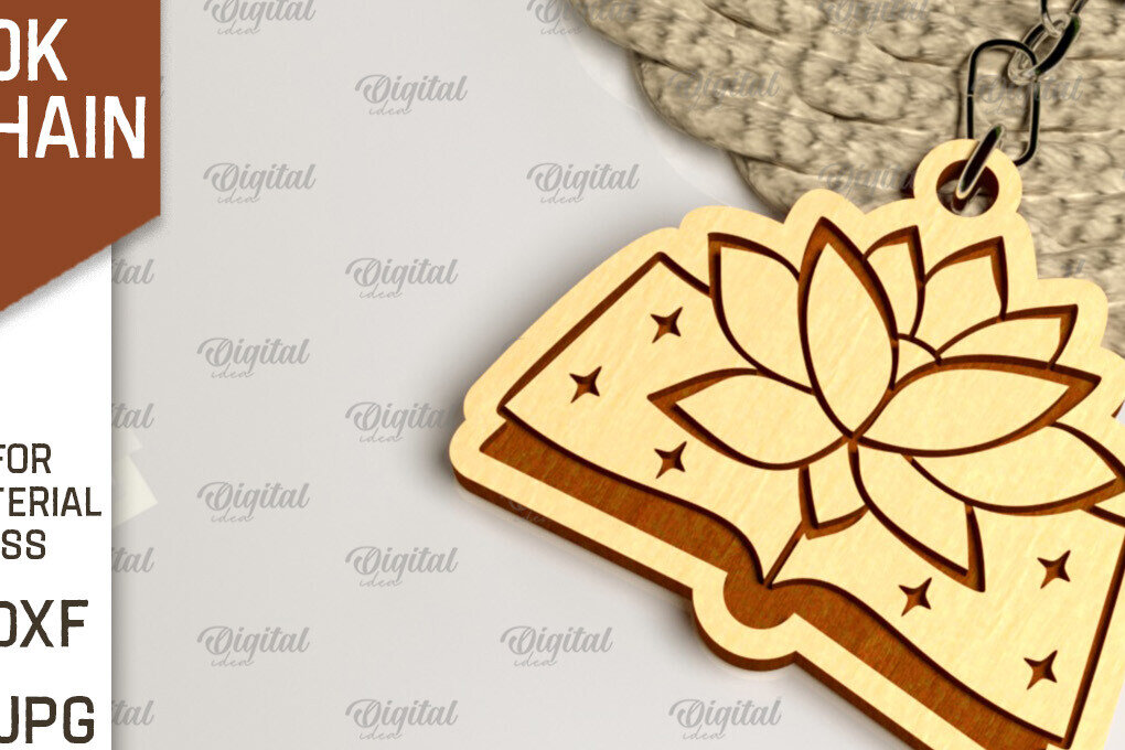 Intra απο ξύλο plywood 3mm-4mm πάχος –  κοπής με λέιζερ μπρελόκ ξύλινο βιβλίο Δίασταση  5x5 cm INTRAFABR-100056702