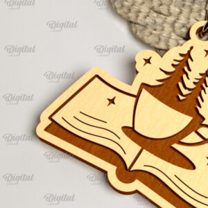 Intra απο ξύλο plywood 3mm-4mm πάχος – κοπής με λέιζερ μπρελόκ ξύλινο βιβλίο Δίασταση 5x5 cm INTRAFABR-100056771