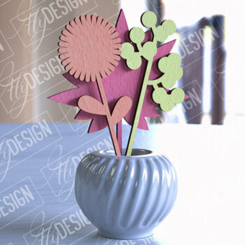 Intra απο ξύλο plywood 3mm-4mm πάχος – Ξύλινης Ανθοδέσμης | Μπουκέτο λουλουδιών Δίασταση 20x20 cm INTRAFABR-92256976 - Image 1