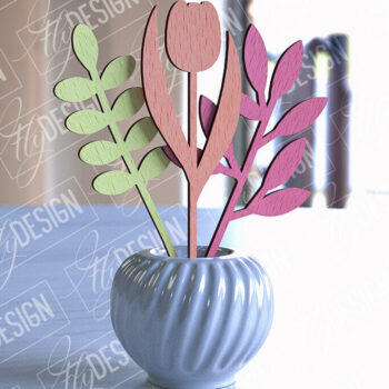 Intra απο ξύλο plywood 3mm-4mm πάχος –  Ξύλινης Ανθοδέσμης | Μπουκέτο λουλουδιών Δίασταση  20x20 cm INTRAFABR-92256733 - Image 1