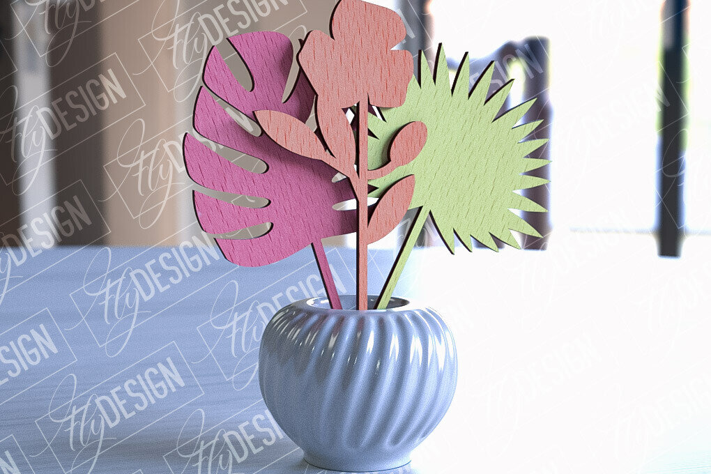 Intra απο ξύλο plywood 3mm-4mm πάχος –  Ξύλινης Ανθοδέσμης | Μπουκέτο λουλουδιών Δίασταση  20x20 cm INTRAFABR-92256760