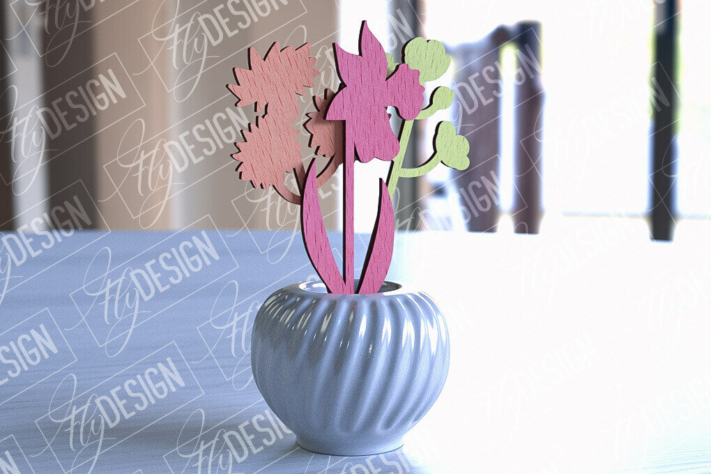 Intra απο ξύλο plywood 3mm-4mm πάχος –  Ξύλινης Ανθοδέσμης | Μπουκέτο λουλουδιών Δίασταση  20x20 cm INTRAFABR-92256866