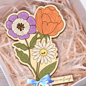 Intra απο ξύλο plywood 3mm-4mm πάχος – Ξύλινη ανθοδέσμη. Γιορτή της Μητέρας Δίασταση  20x20 cm INTRAFABR-116814031