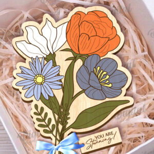 Intra απο ξύλο plywood 3mm-4mm πάχος – Ξύλινη ανθοδέσμη. Γιορτή της Μητέρας Δίασταση  20x20 cm INTRAFABR-116813833