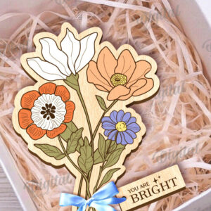 Intra απο ξύλο plywood 3mm-4mm πάχος – Ξύλινη ανθοδέσμη. Γιορτή της Μητέρας Δίασταση  20x20 cm INTRAFABR-116813891