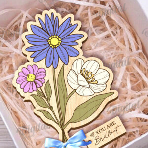 Intra απο ξύλο plywood 3mm-4mm πάχος – Ξύλινη ανθοδέσμη. Γιορτή της Μητέρας Δίασταση  20x20 cm INTRAFABR-116813982