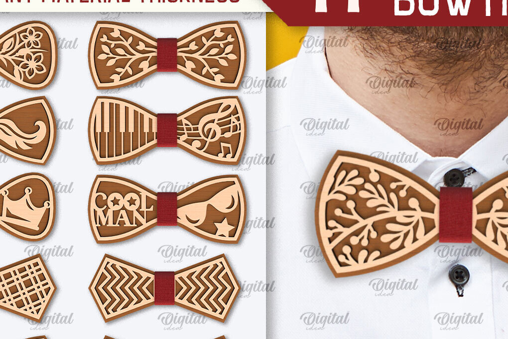 Intra απο ξύλο plywood 3mm-4mm πάχος – Δέσμη κοπής με λέιζερ με ξύλινα παπιγιόν Δίασταση  20x20 cm INTRAFABR-95711032