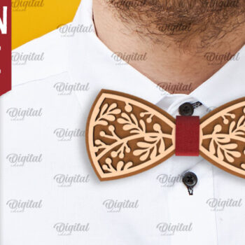 Intra απο ξύλο plywood 3mm-4mm πάχος – Δέσμη κοπής με λέιζερ με ξύλινα παπιγιόν Δίασταση  20x20 cm INTRAFABR-95711032 - Image 4