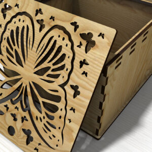 Intra απο ξύλο plywood 3mm-4mm πάχος – Ξύλινο κουτί με συρόμενο καπάκι πεταλούδας Δίασταση  20x20 cm INTRAFABR-123133202