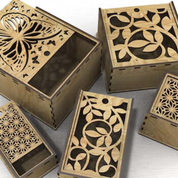 Intra απο ξύλο plywood 3mm-4mm πάχος – Ξύλινο κουτί με συρόμενο καπάκι πεταλούδας Δίασταση  20x20 cm INTRAFABR-123133202 - Image 4