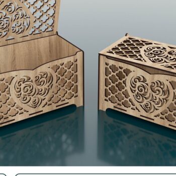 Intra απο ξύλο plywood 3mm-4mm πάχος – Ξύλινο κουτί με κοπή λέιζερ καρδιάς Δίασταση  20x20 cm INTRAFABR-57839130 - Image 1