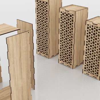 Intra απο ξύλο plywood 3mm-4mm πάχος – Ξύλινο κουτί με καπάκι Files Δίασταση  20x20 cm INTRAFABR-48457050 - Image 3