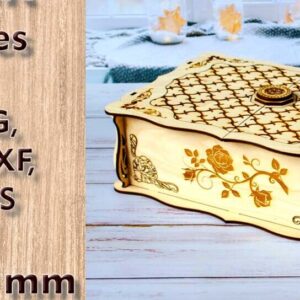 Intra απο ξύλο plywood 3mm-4mm πάχος – Ξύλινο κουτί με λίμες κοπής με λέιζερ τριαντάφυλλα Δίασταση  20x20 cm INTRAFABR-114260183