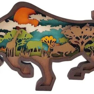 Intra απο ξύλο plywood 3mm-4mm πάχος – Ξύλινο στολίδι ταύρου: Glowforge, Laser, Δίασταση  20x20 cm INTRAFABR-89251146