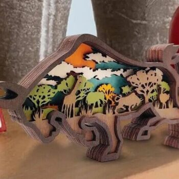 Intra απο ξύλο plywood 3mm-4mm πάχος – Ξύλινο στολίδι ταύρου: Glowforge, Laser, Δίασταση  20x20 cm INTRAFABR-89251146 - Image 3