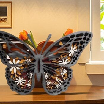 Intra απο ξύλο plywood 3mm-4mm πάχος – Χριστουγεννιάτικο στολίδι με ξύλινη πεταλούδα Δίασταση  20x20 cm INTRAFABR-51141045 - Image 2