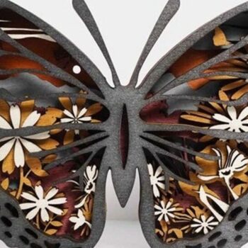 Intra απο ξύλο plywood 3mm-4mm πάχος – Χριστουγεννιάτικο στολίδι με ξύλινη πεταλούδα Δίασταση  20x20 cm INTRAFABR-51141045 - Image 7