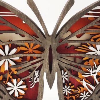Intra απο ξύλο plywood 3mm-4mm πάχος – Χριστουγεννιάτικο στολίδι με ξύλινη πεταλούδα Δίασταση  20x20 cm INTRAFABR-51141045 - Image 8