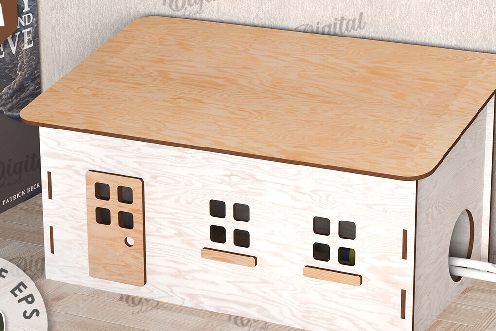 Intra απο ξύλο plywood 3mm-4mm πάχος – Ξύλινο κιβώτιο διαχείρισης καλωδίων Κοπή λέιζερ Δίασταση  20x20 cm INTRAFABR-112090193