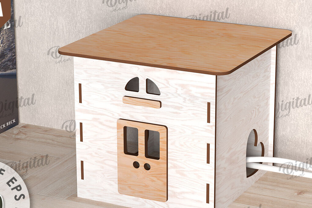 Intra απο ξύλο plywood 3mm-4mm πάχος – Ξύλινο κιβώτιο διαχείρισης καλωδίων Κοπή λέιζερ Δίασταση  20x20 cm INTRAFABR-112090424