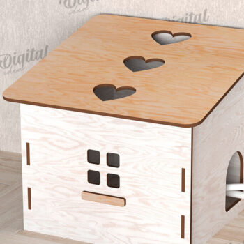 Intra απο ξύλο plywood 3mm-4mm πάχος – Ξύλινο κιβώτιο διαχείρισης καλωδίων Κοπή λέιζερ Δίασταση  20x20 cm INTRAFABR-112090475 - Image 1