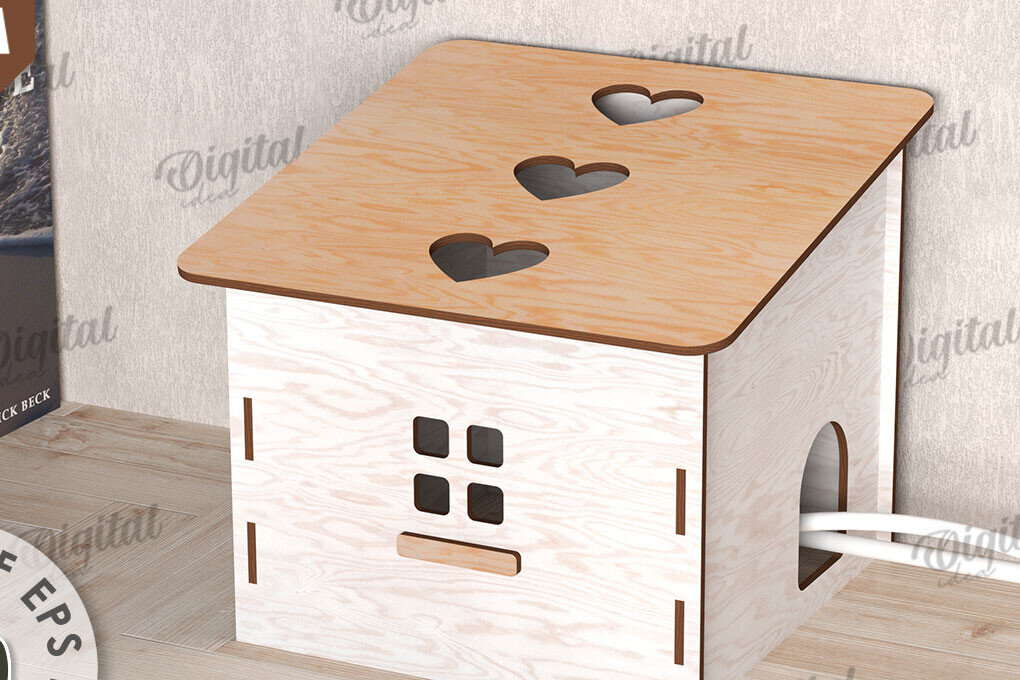 Intra απο ξύλο plywood 3mm-4mm πάχος – Ξύλινο κιβώτιο διαχείρισης καλωδίων Κοπή λέιζερ Δίασταση  20x20 cm INTRAFABR-112090475